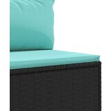  Vrtna garnitura - 10-dijelni set vrtnih sofa s jastucima crni od poliratana - Crna i plava 10 | shoptok.hr