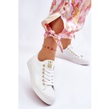 EVENTO Women's Classic Sneakers White And Gold Ecoma | shoptok.hr