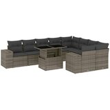  The Living Store Vrtna sedežna garnitura 10-delna z blazinami siv poli ratan - Vrtna Sedežna Garniture, (21460691) | Shoptok.si