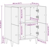  Stranska omarica 60x33x75 cm trden mangov les | Shoptok.si