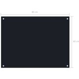 vidaXL Kuhinjska zaštita od prskanja crna 80 x 60 cm kaljeno staklo | shoptok.hr