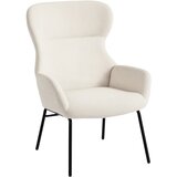 HOMCOM ušesni naslonjač poliester 74,5D x 70Š x 103,5V cm Krem bela, (5000242826) | Shoptok.si