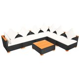  Vrtna sedežna garnitura z blazinami 7-delna poli ratan črna, (20598095) | Shoptok.si