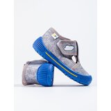 SHELOVET Gray slippers with velcro helicopter cene