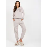 Fashion Hunters Light beige two-piece pajamas with pants