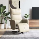  Naslanjač z naslonom za noge krem umetno usnje | Shoptok.si