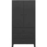 vidaXL industrijska garderobna omara črna 90x50x180 cm kovinska | Shoptok.si