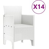 Vrtni trpezarijski set s jastucima 15 kom. Bijelo PP | shoptok.hr