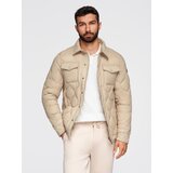 Ombre Men's quilted jacket in shirt cut - beige | shoptok.hr
