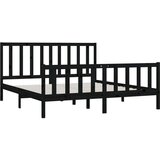  Za krevet od masivnog drva crni 200 x 200 cm | shoptok.hr