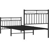 Metalni okvir kreveta uzglavlje i podnožje crni 90 x 200 cm | shoptok.hr