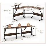  Pisarniška miza, kotna računalniška miza - rjava | Shoptok.si