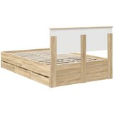  Krevetna konstrukcija s ladicama Sonoma hrast 120 x 190 cm | shoptok.hr