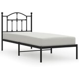 The Living Store Kovinski posteljni okvir z vzglavjem črn 90x200 cm - Posteljni Okvir, (21530713) | Shoptok.si