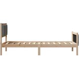  Okvir kreveta smeđe i tamnosivo 90 x 190 cm Masivna borovina | shoptok.hr