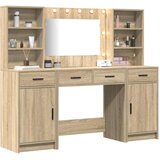  Set stola za oblačenje s LED s ladicama 3 pcs Sonoma hrast | shoptok.hr