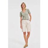 Marisse Beige Cotton Shorts With A Belt | Eponuda.ba