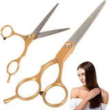 frizerske škare 160mm ravne zlatne