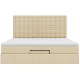vidaXL Otomanski krevet s madracem i LED krem 180x200cm od tkanine | shoptok.hr