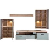 Hom`in DNEVNI REGAL, zelena, barve hrasta | Shoptok.si