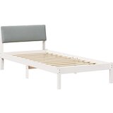  Okvir kreveta s uzglavljem Bijela i svijetlosiva 100 x 200 cm | shoptok.hr