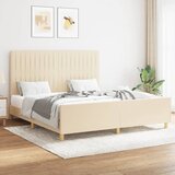  Okvir za krevet bez madraca krem 160x200 cm od tkanine | Eponuda.ba