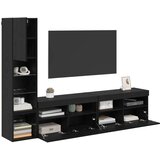 TV zidna jedinica Zidne 4 pcs Crni hrast Konstruirano drvo | shoptok.hr