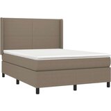  Box spring postelja z vzmetnico LED taupe 140x200 cm blago, (20899809) | Shoptok.si