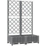 Maison Chic Cvetlično korito - Cvetlični Lonec z oporno mrežo svetlo sivo 80x40x121,5 cm PP, (21788512) Cene