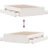 vidaXL Posteljni okvir brez vzmetnice s predali 140x190 cm borovina | Shoptok.si