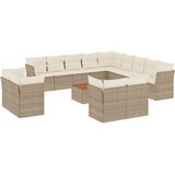  14-dijelni set vrtnih sofa s jastucima poliratan Bež | shoptok.hr