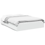 vidaXL Posteljni okvir s predali bel 150x200 cm inženirski les | Shoptok.si