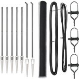 vidaXL Šesterokotna Ograja Siva 1.6x10 m Jeklo, Ograjno Stebri z Vrhovi 7 kos Ø32 mm 180 cm Galvanizirano Jeklo | Shoptok.si