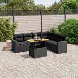 vidaXL 7-dijelni set vrtnih sofa od poliratana s jastucima crni | shoptok.hr