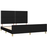  Okvir za krevet s uzglavljem crni 180 x 200 cm od tkanine | shoptok.hr