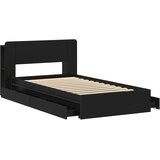  Okvir kreveta s pohranom Crna 90 x 190 cm Konstruirano drvo | shoptok.hr