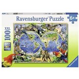 Ravensburger puzzle (slagalice) - Mapa sveta sa zivotinjama RA10540 Cene
