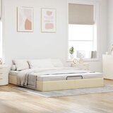  Otomanski okvir kreveta bez madraca krem 160x200 cm od tkanine | shoptok.hr