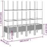  Cvetlično korito z oporno mrežo belo 160x40x142,5 cm PP | Shoptok.si