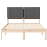  Krevetni okvir s tapiciranim uzglavljem Prirodna i tamno siva - Prirodna i tamno siva 120 x 200 cm | shoptok.hr