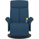  Masažni naslonjač od tkanine s osloncem za noge plavi | shoptok.hr
