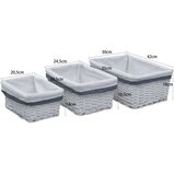  3-dijelni set uklapajućih košara od vrbe bijeli | shoptok.hr