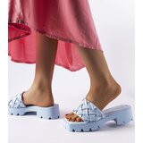Gemre Blue women's flip-flops on a tractor sole Lora | Shoptok.si