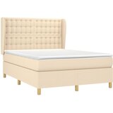  Krevet s oprugama i madracem krem 140x200 cm od tkanine | shoptok.hr