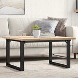  The Living Store Klubska mizica O okvir 90x90x45,5 cm trdna borovina lito železo - Klubska Mizica, (21496582) | Shoptok.si