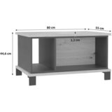 MID.YOU Klubska Miza Trondheim, Barva Hrasta, Črna | Shoptok.si
