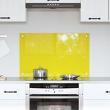 vidaXL kuhinjska backsplash Rumena kaljeno steklo 80 x 50 x 0.6 cm Cene