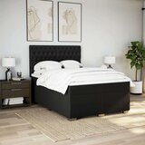 vidaXL Krevet s oprugama i madracem crni 160x200 cm od tkanine | shoptok.hr