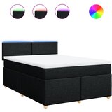 Maison Chic Box spring posteljni - Vzmetna postelja z vzmetnico črn 140x190 cm blago SL10692, (21882593) | Shoptok.si