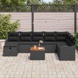  Sjedeća garnitura za vrt 9 kom. Crna poliratan 287,5 x 177,5 x 85 cm | shoptok.hr